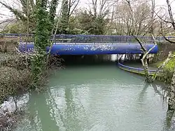 L'Isle en crue remonte le cours du ruisseau du Toulon (février 2024).