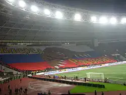 Cette immense bannière de 130&nbsp;mètres sur 80 représente l'ours russe et fut réalisée par les supporters du pays durant l'Euro 2008 de football.