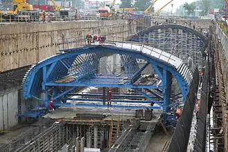 Construction à ciel ouvert.