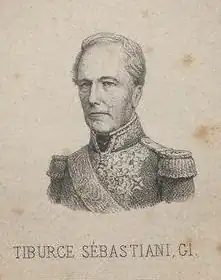 Le maréchal de camp Tiburce Sébastiani (1re brigade)