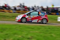 Sébastien Ogier avec la Citroën C2 S1600 au Rallye d'Allemagne 2008.