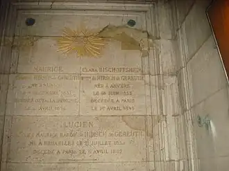 Sépulture Hirsch au cimetière de Montmartre.