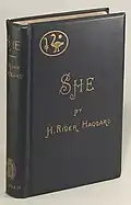 SHE: A History of Adventure : couverture de la 1re édition, 1887.