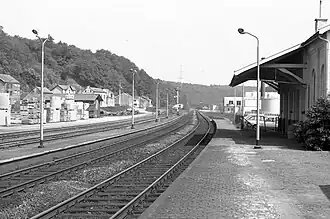 La gare de Hamoir côté quai le 31 mai 1978.