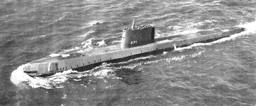 L'USS&nbsp;Nautilus lors d'un essai.