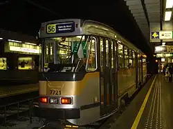Tram 56 à la gare du Nord assurant la navette vers la gare de Schaerbeek