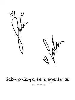 signature de Sabrina Carpenter