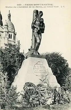 Monument au chevalier de la Barre (1906), Paris, square Nadar. Bronze détruit en 1942.