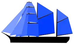 Trois-mâts goélette.