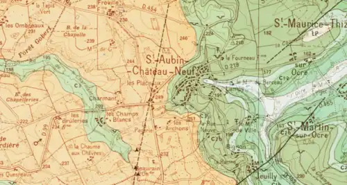 Carte géologique des environs de Saint-Aubin