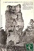 Le donjon du château au début du XXe&nbsp;siècle (carte postale).