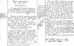 Photographie de deux pages manuscrites.