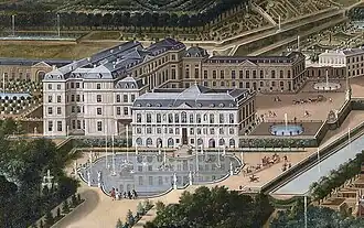 Saint-Cloud, vue générale, peinture d'Allegrain – château de Versailles (détail).