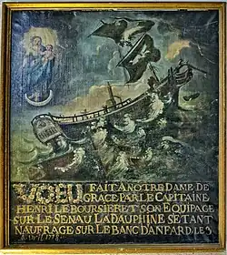 Ex-voto : bateau la Dauphine.