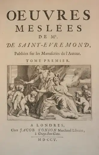 Œuvres mêlées de Saint-Évremond (tome I, 1705)