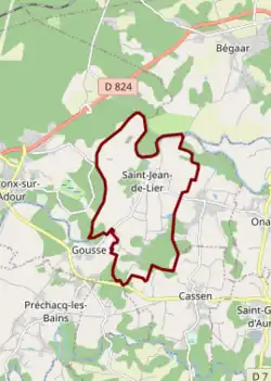 Carte avec les communes environnantes.