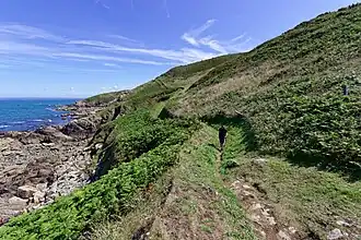 Le GR 34 entre la plage de Saint-Jean-du-Doigt et Beg an Fri.