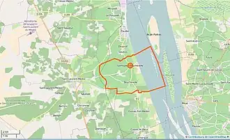 Limite communale incluant le vasard de Beychevelle