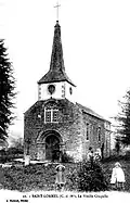 Saint-Lormel ː l'ancienne église paroissiale du Vieux-Bourg au début du XXe&nbsp;siècle (carte postale).