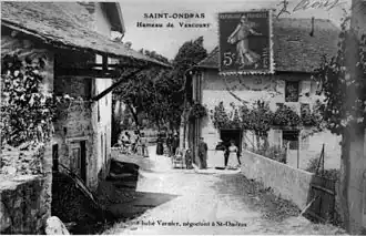 Hameau de Vercourt (Saint-Ondras) en 1908