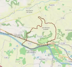 Carte avec les communes environnantes.