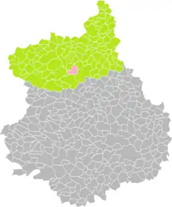 Position de Saint-Sauveur-Marville (en rouge) dans l'arrondissement de Dreux (en vert) au sein du département d'Eure-et-Loir (grisé).