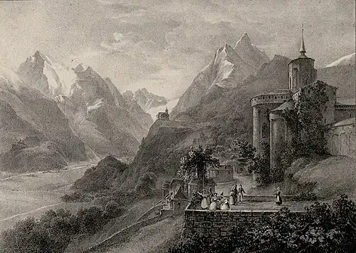 Saint-Savin, lithographie de Joséphine Sarazin de Belmont (1790-1870).