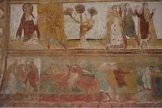 A 30 - Dieu donne ses instructions à Abraham (Gen.12, 1-3)A 31 - Personnage grimpant à un arbreA 32 - Séparation d'Abraham et Lot (Gen.13, 8-9)----B 44 - Joseph vendu par les Madianites à Potiphar (Gen. 37, 36)B 43 - Joseph vendu par ses frères (Gen.37, 27).