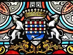 Blason sur un vitrail.