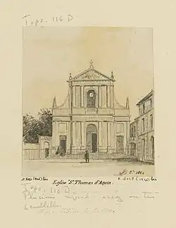 L'église en 1860, dessin de Léon Leymonnerye (1803-1879).