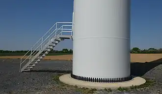 La base de l'éolienne E5.