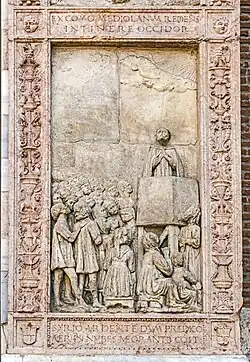 Bas-relief avec Pierre de Vérone prêchant.