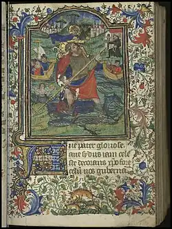 Saint Christophe, dans le Livre d'heures de Metz pour Jean de Vy (Ms 1598)