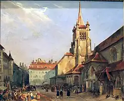 La place Saint-François, vers 1840.