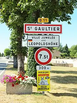 Le panneau d'entrée d’agglomération en 2016.