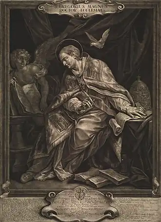 Saint Grégoire, vers 1713,Christopher Elias Heiss&nbsp;(en), Bibliothèque nationale de la République tchèque.