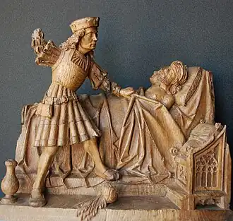 Saint Julien l'Hospitalier, première moitié du XVIe&nbsp;siècle, atelier Brabançon, n° 1961.283, coll. musée de Dinan.