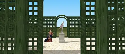 Schéma de l'entrée de la salle des Berceaux de Saint-Mandé, 1661.