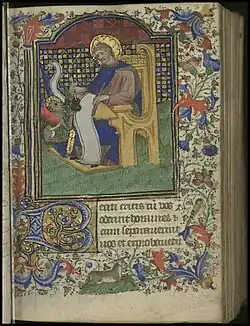 Saint Marc, dans le Livre d'heures de Metz pour Jean de Vy (Ms 1598)