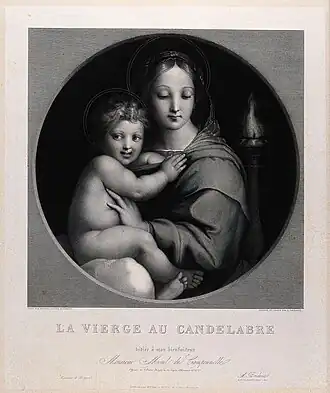 La Vierge aux candélabres (1841), d'après Raphaël.