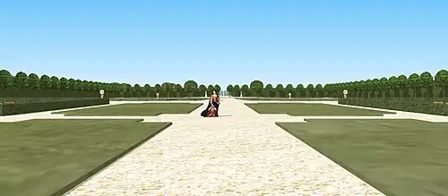 Vue depuis l'entrée du jardin à Saint-Mandé, vers 1661.