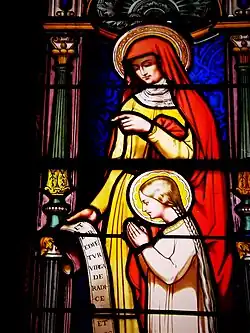 Détail vitrail, Sainte Anne