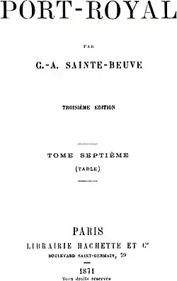 Image illustrative de l’article Port-Royal (Sainte-Beuve)