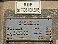 Plaque de cocher, rue des Trois Couleurs.