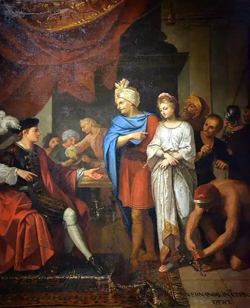 Sainte Bathilde vendue à Erchinoald, par Guy-Louis Vernansal, 1700, Musée des Beaux-Arts d'Orléans.