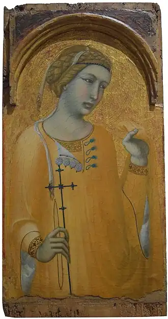 Attribué à Pietro Lorenzetti, Sainte Agathe, vers 1315.