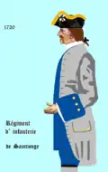 régiment de Saintonge de 1720 à 1734