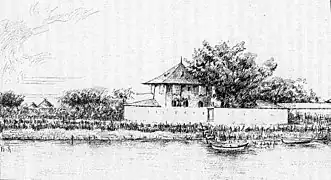 Le poste de Saldé (illustration de Côte occidentale d'Afrique, 1890.