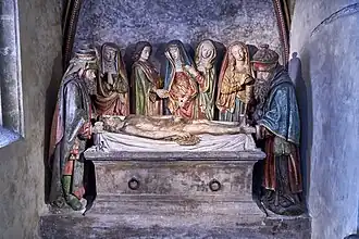 Mise au tombeaul'église Saint-Matthieu, Salers (Cantal)milieu du XVe siècle.