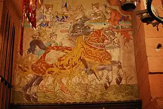 Joute entre les Ribeaupierre et les Rathsamhausen, peinture murale du Château du Haut-Koenigsbourg